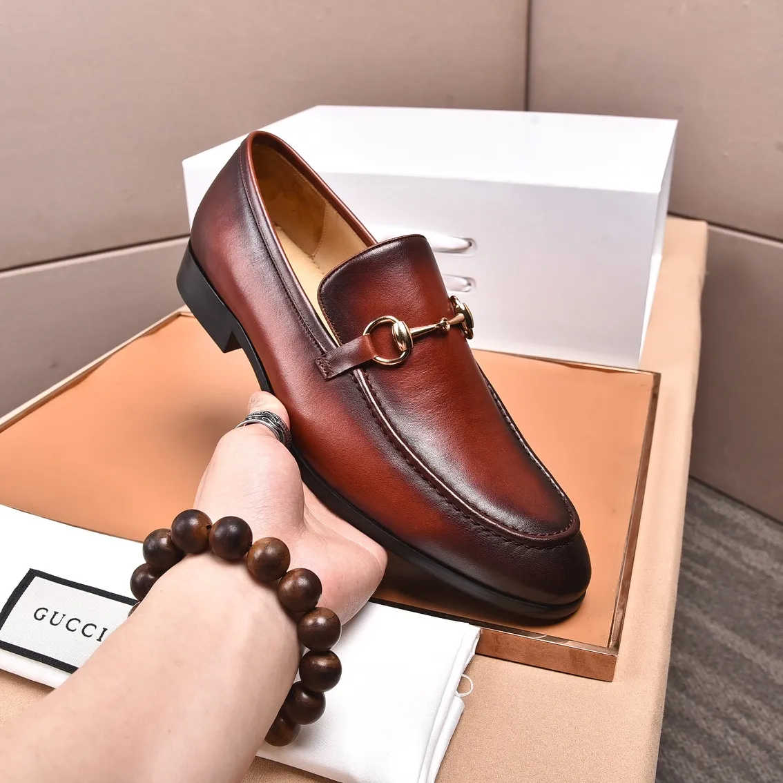 Men's shoes💰540📛📛Original (water-dyed cowhide) Gucci GUCCI official website formal shoes🌀 Italian🇮🇹imported cowhide➕top imported water-dyed cowhide lining💋Finely handmade original bottom, the real thing looks better when photographed in person Standard size 38-44